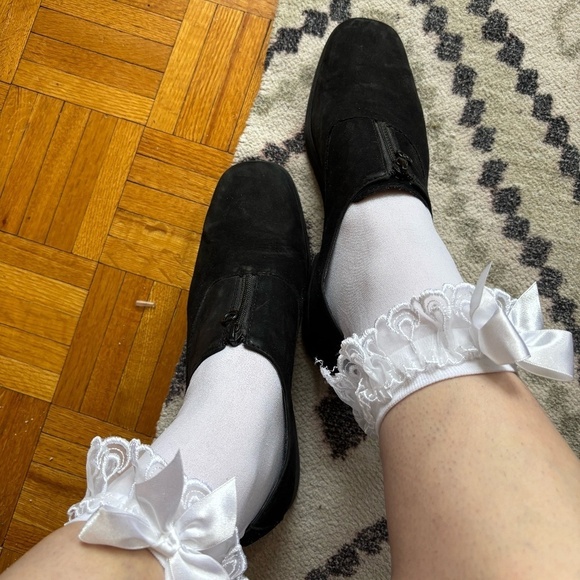 Shoes - vintage suede shoes - zipper